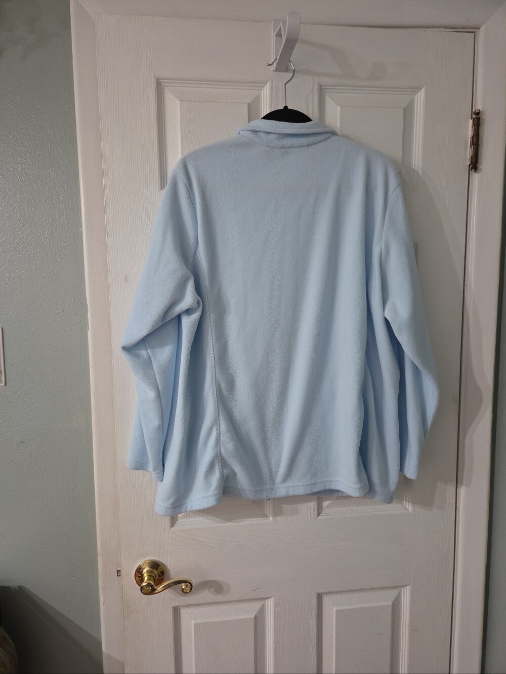 Lands' End Women's Pale Blue Zip-Up Plush Fleece Jacket.   1X - Picture 2 of 5